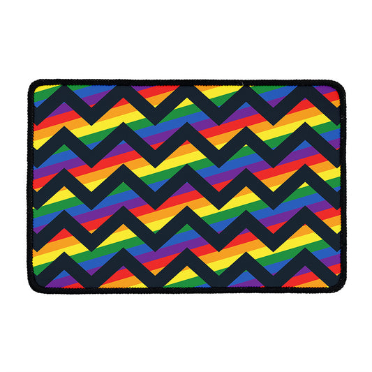 LGBT Pride Rainbow Chevron Pattern Print Kitchen Mat