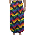 LGBT Pride Rainbow Chevron Pattern Print Lantern Pants