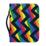 LGBT Pride Rainbow Chevron Pattern Print Leather Bible Cover