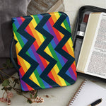 LGBT Pride Rainbow Chevron Pattern Print Leather Bible Cover