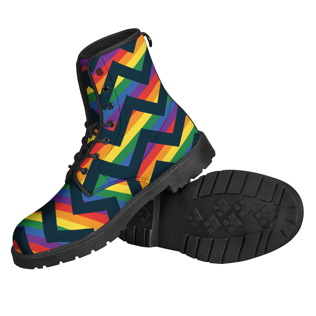 LGBT Pride Rainbow Chevron Pattern Print Backpack