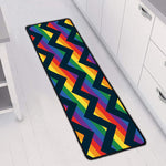 LGBT Pride Rainbow Chevron Pattern Print Long Kitchen Mat