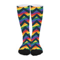 LGBT Pride Rainbow Chevron Pattern Print Long Socks