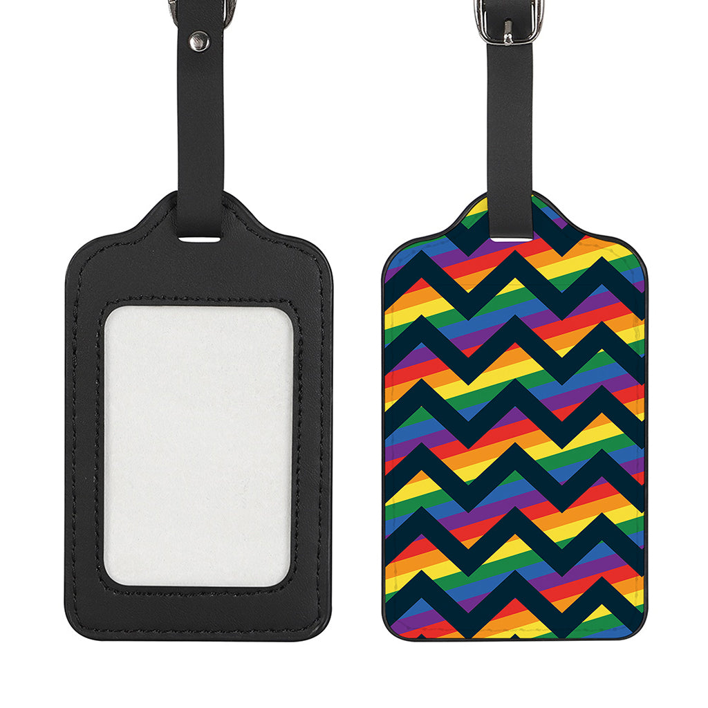 LGBT Pride Rainbow Chevron Pattern Print Luggage Tag