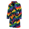 LGBT Pride Rainbow Chevron Pattern Print Men's Bathrobe