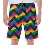 LGBT Pride Rainbow Chevron Pattern Print Men's Beach Shorts