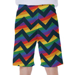 LGBT Pride Rainbow Chevron Pattern Print Men's Beach Shorts