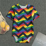 LGBT Pride Rainbow Chevron Pattern Print Men's Bodysuit