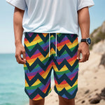 LGBT Pride Rainbow Chevron Pattern Print Men's Cargo Shorts