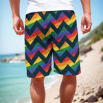 LGBT Pride Rainbow Chevron Pattern Print Men's Cargo Shorts