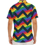 LGBT Pride Rainbow Chevron Pattern Print Men's Deep V-Neck Shirt