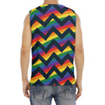 LGBT Pride Rainbow Chevron Pattern Print Men's Fitness Tank Top