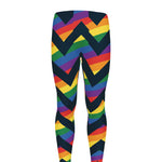 LGBT Pride Rainbow Chevron Pattern Print Men's leggings