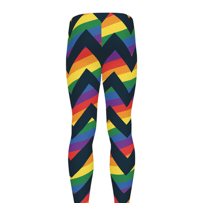 LGBT Pride Rainbow Chevron Pattern Print Men's leggings