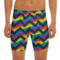 LGBT Pride Rainbow Chevron Pattern Print Men's Long Boxer Briefs