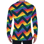 LGBT Pride Rainbow Chevron Pattern Print Men's Long Sleeve T-Shirt