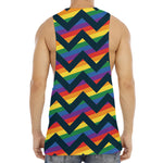 LGBT Pride Rainbow Chevron Pattern Print Men's Muscle Tank Top