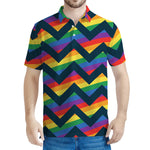 LGBT Pride Rainbow Chevron Pattern Print Men's Polo Shirt