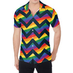 LGBT Pride Rainbow Chevron Pattern Print Men's Shirt