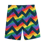LGBT Pride Rainbow Chevron Pattern Print Men's Sports Shorts
