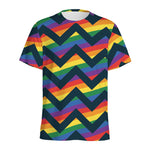 LGBT Pride Rainbow Chevron Pattern Print Men's Sports T-Shirt