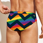 LGBT Pride Rainbow Chevron Pattern Print Men's Swim Briefs