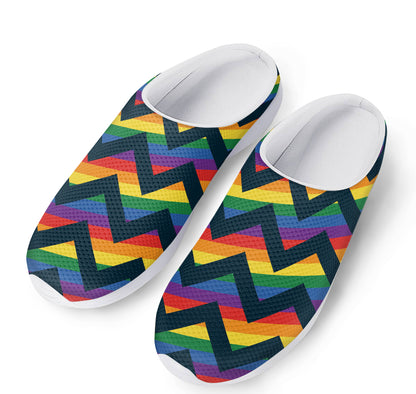 LGBT Pride Rainbow Chevron Pattern Print Mesh Casual Shoes