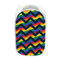 LGBT Pride Rainbow Chevron Pattern Print Mesh Laundry Hamper