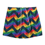 LGBT Pride Rainbow Chevron Pattern Print Mesh Shorts