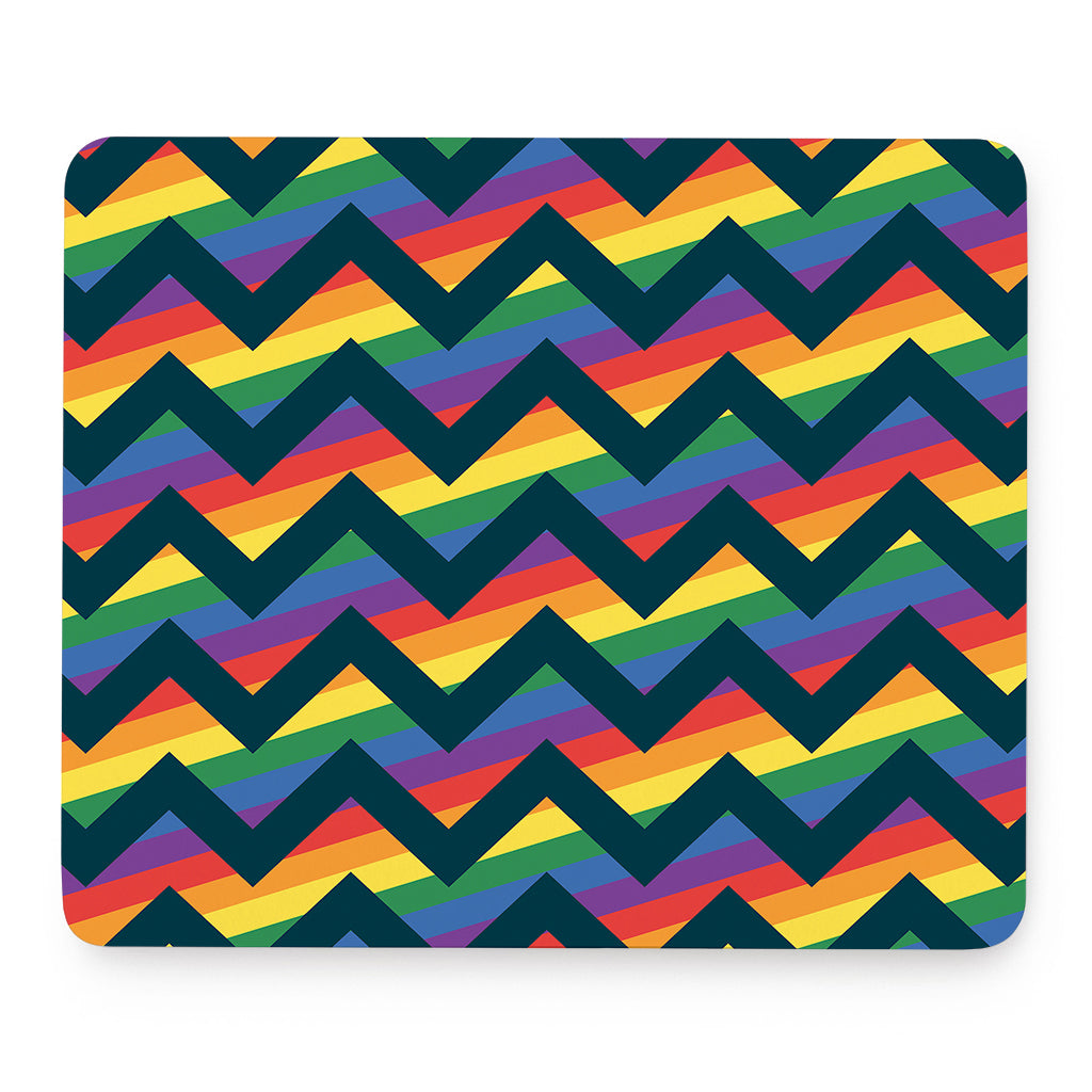 LGBT Pride Rainbow Chevron Pattern Print Mouse Pad