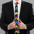 LGBT Pride Rainbow Chevron Pattern Print Necktie