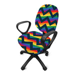 LGBT Pride Rainbow Chevron Pattern Print Office Chair Cover