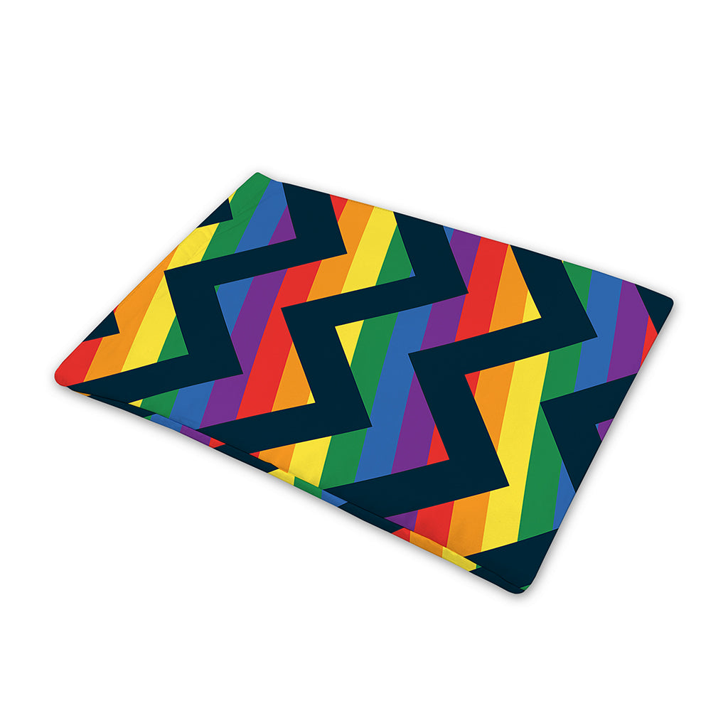 LGBT Pride Rainbow Chevron Pattern Print Pet Cooling Mat Cover