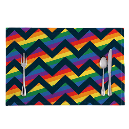 LGBT Pride Rainbow Chevron Pattern Print Placemat