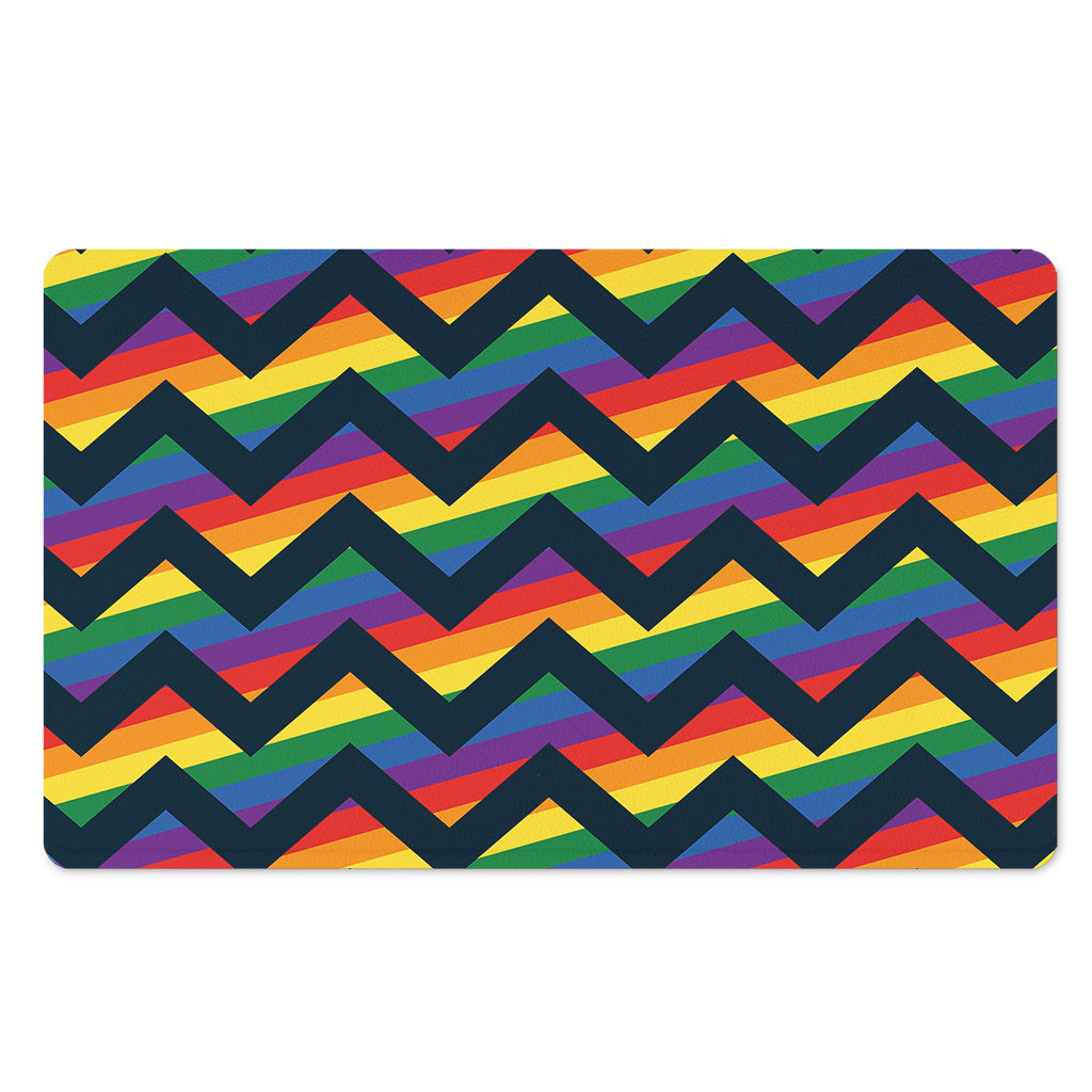 LGBT Pride Rainbow Chevron Pattern Print Polyester Doormat