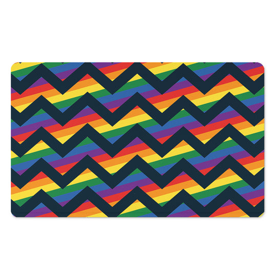 LGBT Pride Rainbow Chevron Pattern Print Polyester Doormat