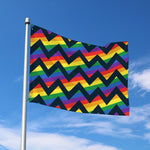 LGBT Pride Rainbow Chevron Pattern Print Polyester Flag