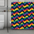 LGBT Pride Rainbow Chevron Pattern Print Polyester Shower Curtain