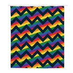 LGBT Pride Rainbow Chevron Pattern Print Polyester Shower Curtain