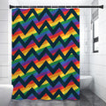LGBT Pride Rainbow Chevron Pattern Print Premium Shower Curtain