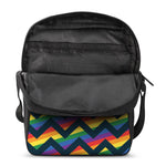 LGBT Pride Rainbow Chevron Pattern Print Rectangular Crossbody Bag