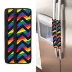 LGBT Pride Rainbow Chevron Pattern Print Refrigerator Handle Covers