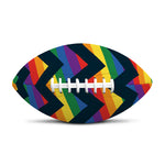 LGBT Pride Rainbow Chevron Pattern Print Rugby Ball