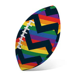 LGBT Pride Rainbow Chevron Pattern Print Rugby Ball
