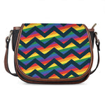 LGBT Pride Rainbow Chevron Pattern Print Saddle Bag