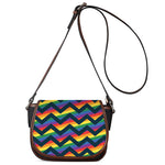 LGBT Pride Rainbow Chevron Pattern Print Saddle Bag