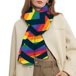 LGBT Pride Rainbow Chevron Pattern Print Scarf