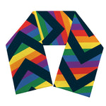 LGBT Pride Rainbow Chevron Pattern Print Scarf