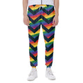 LGBT Pride Rainbow Chevron Pattern Print Joggers