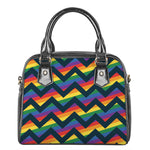 LGBT Pride Rainbow Chevron Pattern Print Shoulder Handbag